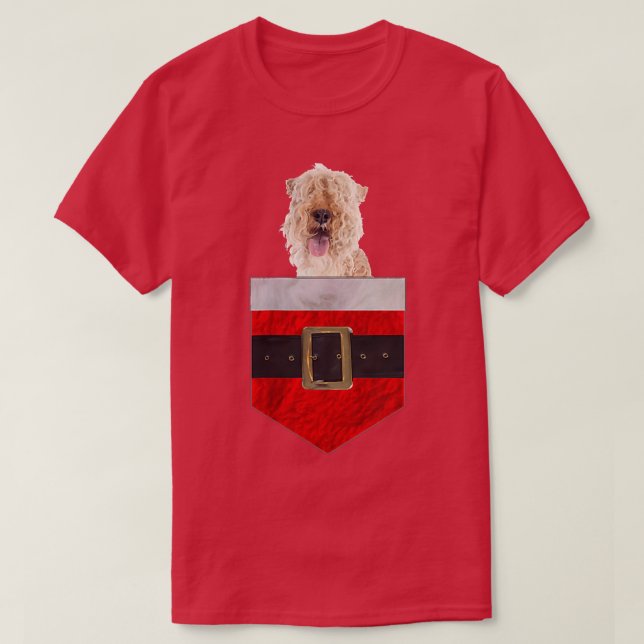 Camiseta Cachorro nos seus Papais noeis Lakeland Terrier (Frente do Design)