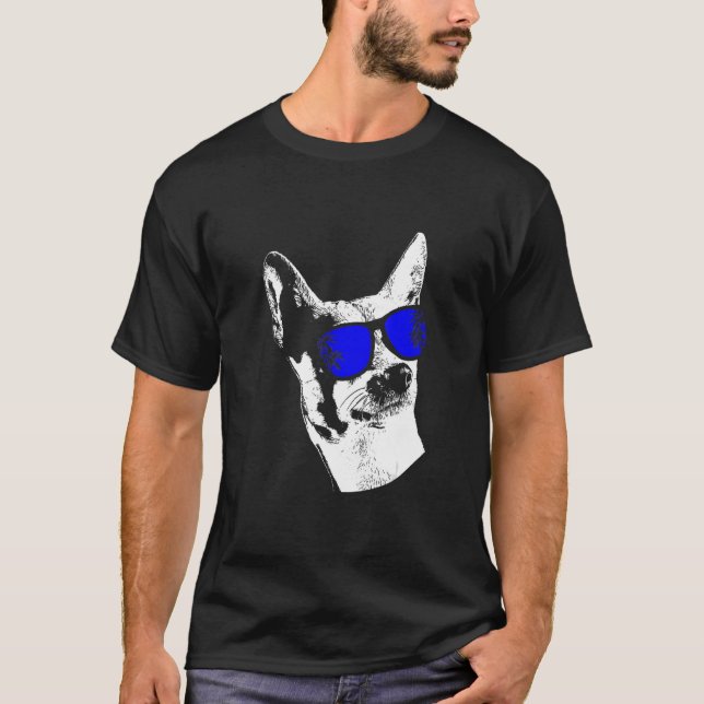 Camiseta Cachorro óculos escuros cão cão cão cão cão cão am (Frente)