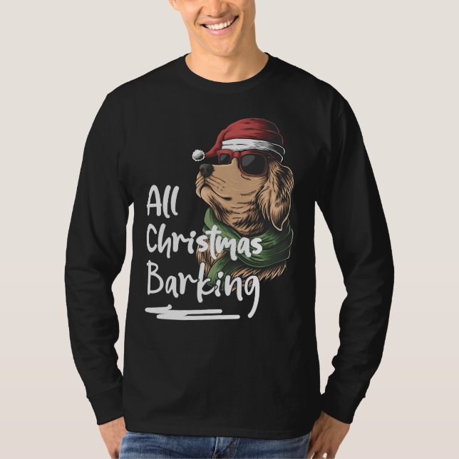 Camiseta Cachorro Ouro de Barco de Natal Retriever (Frente)