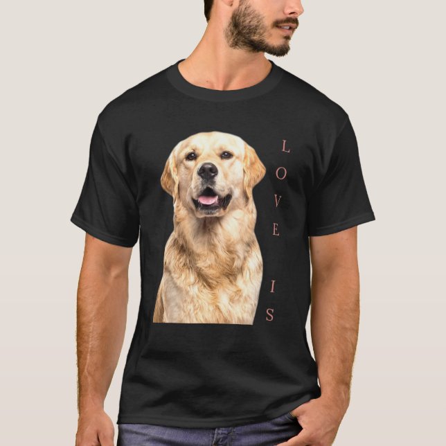 Camiseta Cachorro-ouro Mãe Pai Adorava Puppy Pet Tee Cu (Frente)
