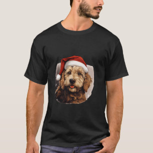 Camiseta Cachorro ouro vestindo chapéu de Natal Christma