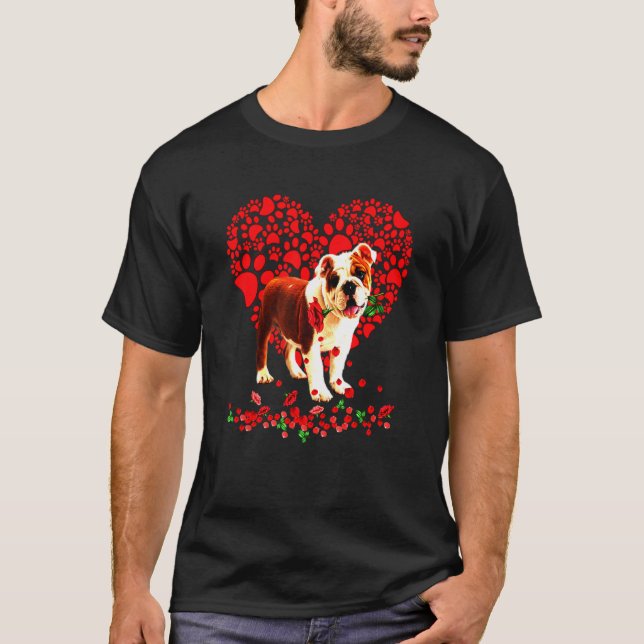 Camiseta Cachorro Pai de Cachorro Inglês Bulldog Mãe (Frente)