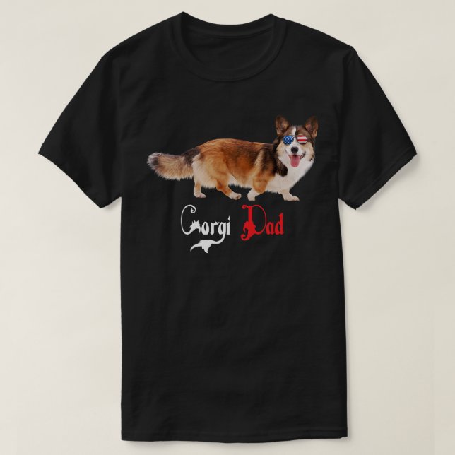 Camiseta Cachorro Papá Pai Corgi584 (Frente do Design)