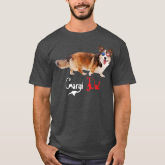 Camiseta Cachorro Papá Pai-Puppy Corgi