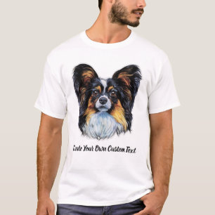 Camiseta Cachorro Papillon Crie Seu Próprio Texto Personali