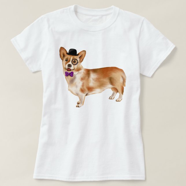 Camiseta Cachorro-Papoila-Mão-pintada Monoclada (Frente do Design)