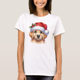 Camiseta Cachorro para Retriever ouro com Estilo Papai Noel