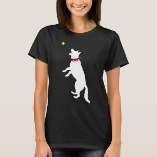 Camiseta Cachorro Pastor Alemão Branco Gsd Apanhando Bola d