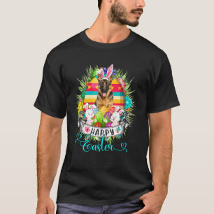 Camiseta Cachorro Pastor Alemão Em Cesta De Ovos De Páscoa 