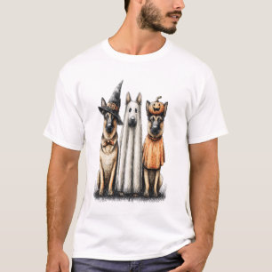 Camiseta Cachorro Pastor Alemão Fantasma de Halloween