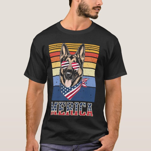 Camiseta Cachorro Pastor Alemão Merica (Frente)