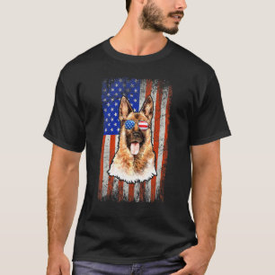 Camiseta Cachorro Pastor Alemão Óculos De Sol Americano 4 D