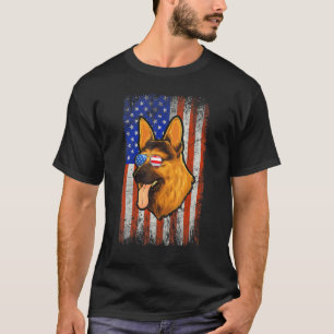 Camiseta Cachorro Pastor Alemão Óculos De Sol Americano 4 D