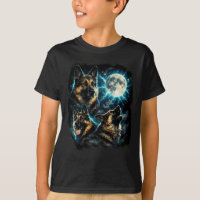 Cachorro pastor alemão uivando para a lua