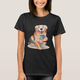 Camiseta Cachorro-pastor australiano-bonito, dono de café
