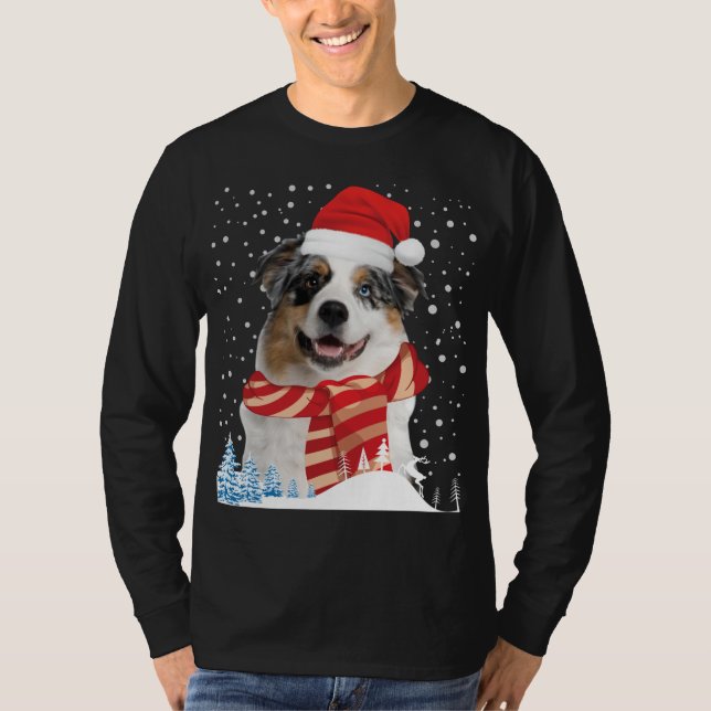 Camiseta Cachorro-pastor australiano - Divertimento feio de (Frente)