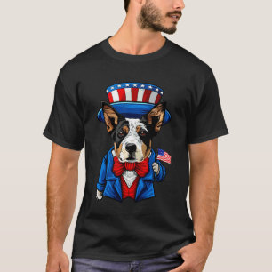 Camiseta Cachorro Pastor Australiano Engraçado 4 de Julho,