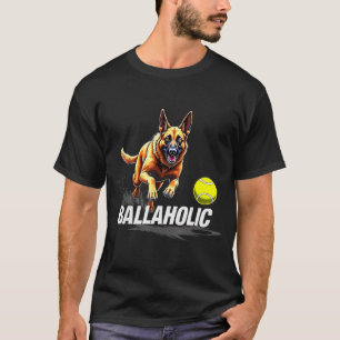 Camiseta Cachorro Pastor Belga Ballaholic Belga Engraçado P