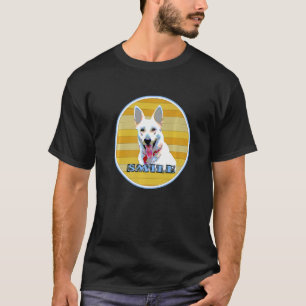 Camiseta Cachorro Pastor Branco Sorriso Feliz Pastor Alemão