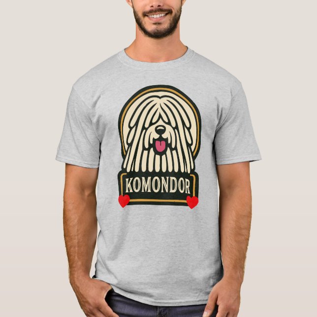 Camiseta Cachorro-pastor húngaro Komondor com leituras (Frente)