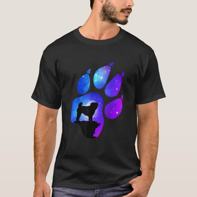 Camiseta Cachorro Pata Pug  Mãe Pai (Frente)