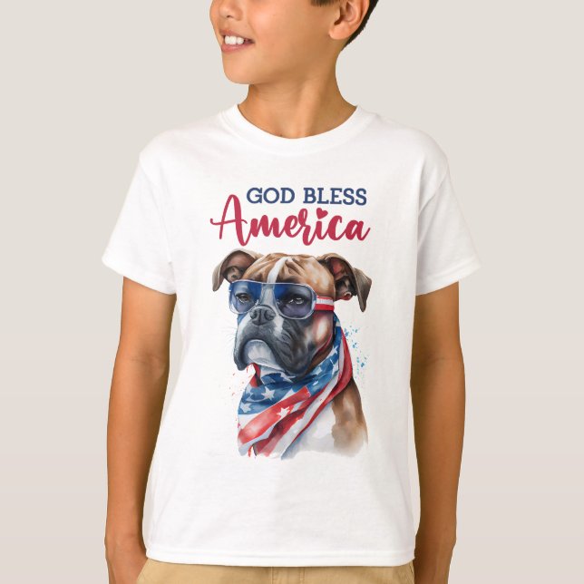 Camiseta Cachorro Patriota-Boxer (Frente)