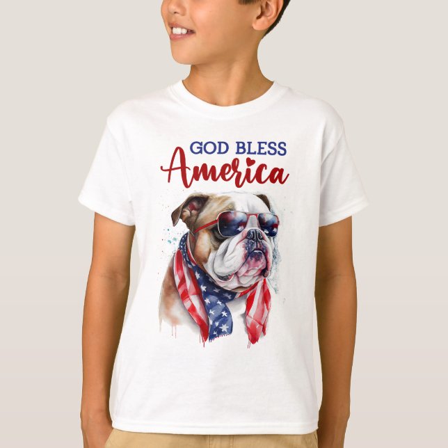 Camiseta Cachorro Patriota-Buldogue (Frente)