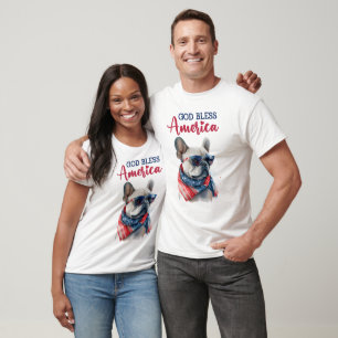 Camiseta Cachorro Patriota - Bulldog Francês