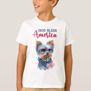 Camiseta Cachorro Patriota-Yorkie