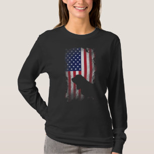 Camiseta Cachorro Patriótico Basset Hound Bandeira American
