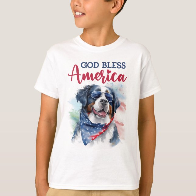 Camiseta Cachorro Patriótico-Bernês (Frente)