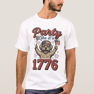 Camiseta Cachorro Patriótico de Festa Como Se Fosse 1776 Ca