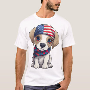 Camiseta Cachorro Patriótico - Estilo 14