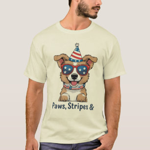 Camiseta Cachorro Patriótico Óculos de sol 4º de julho - Ca