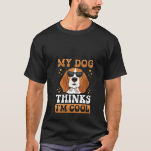 Camiseta Cachorro pensa que sou Legal Sunglass Vestindo Pup