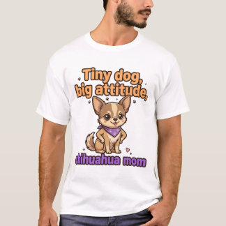 Camiseta Cachorro Pequeno, Grande Atitude — Mãe de Chihuahu