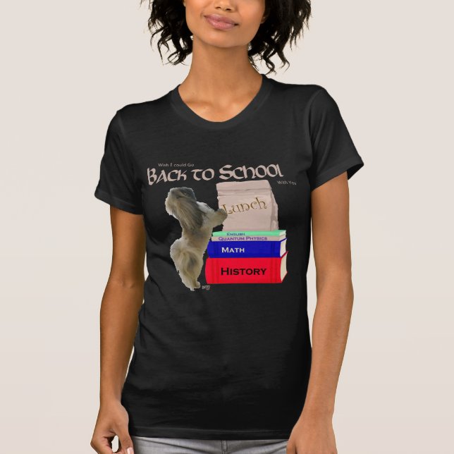 Camiseta Cachorro Pequinês de Volta à Escola (Frente)