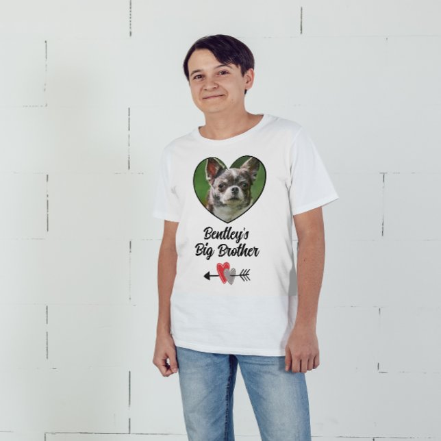 Camiseta Cachorro personalizado, foto do irmão mais velho e (Criador carregado)
