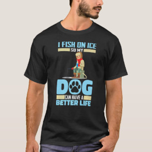 Camiseta Cachorro Pescador - Pesca no Gelo Premium