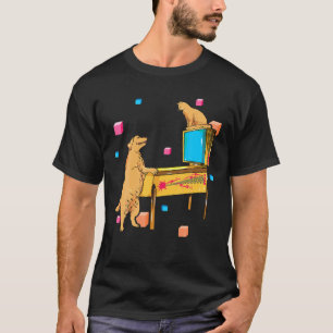 Camiseta Cachorro Pinball Gato Jogando Pinball Machine Shi
