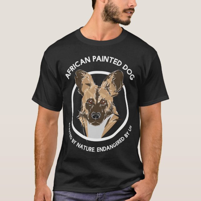 Camiseta Cachorro Pintado Africano Para Cachorros Selvagens (Frente)