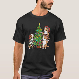 Camiseta Cachorro Pit Bull Árvore de Natal Engraçado