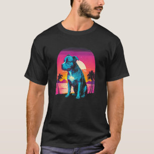 Camiseta Cachorro Pit Bull Estética Retro Engraçado