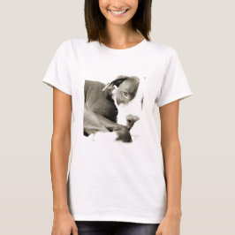 Camiseta Cachorro pit bull preguiçoso e fofo dormindo
