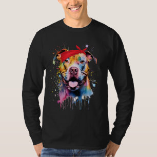 Camiseta Cachorro Pit bull Terrier Colorido Amante para Pap