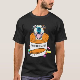 Camiseta Cachorro pitbull antidepressivo fofo