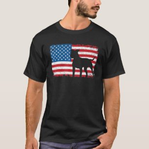 Camiseta Cachorro Pitbull Bandeira Americana 4 De Julho Pat