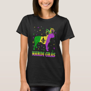 Camiseta Cachorro Pitbull Contas de Mardi Gras Carnaval Buf