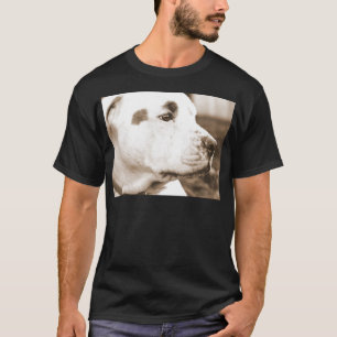 Camiseta cachorro pitbull cor sépia ódio ato não raça