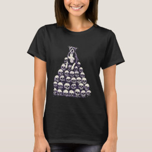 Camiseta Cachorro Pitbull Esqueleto Goth Moderno